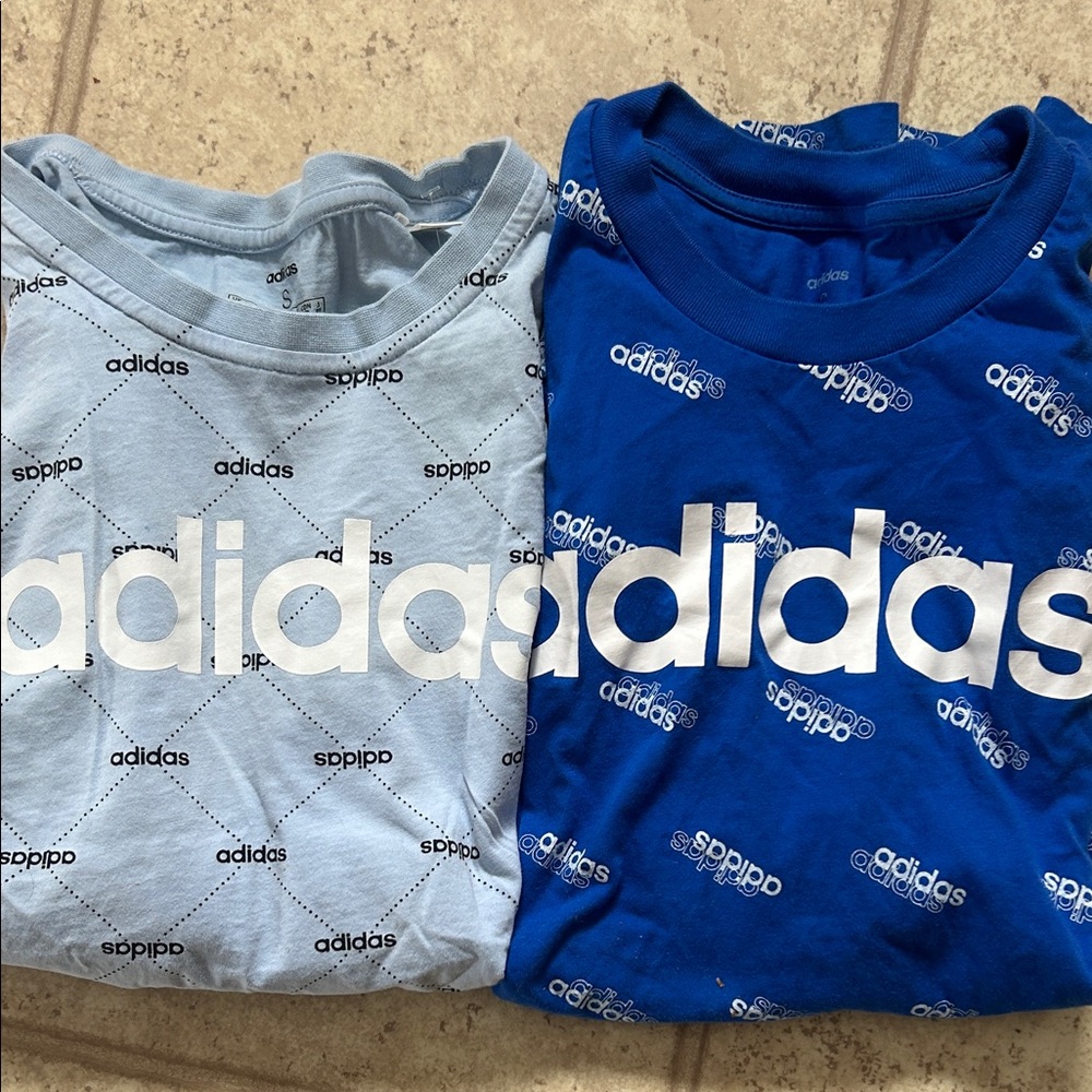 Adidas Women's Short Sleeve Tees in Blue and Light Blue